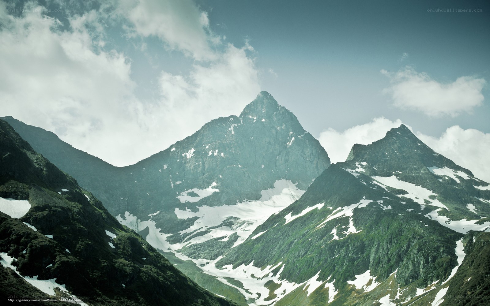 Snow-capped mountain peaks