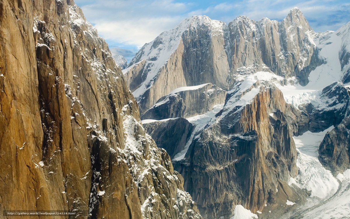 Snow-capped mountain peaks
