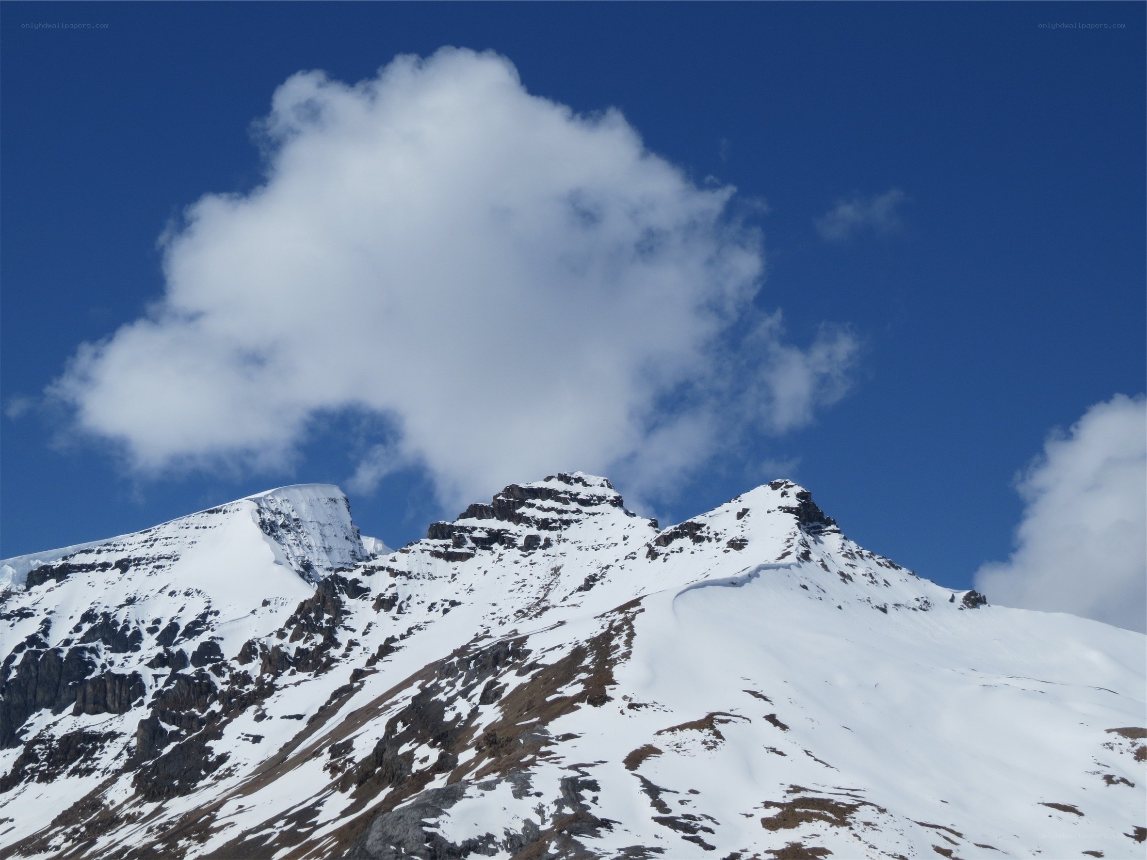Snow-capped mountain peaks