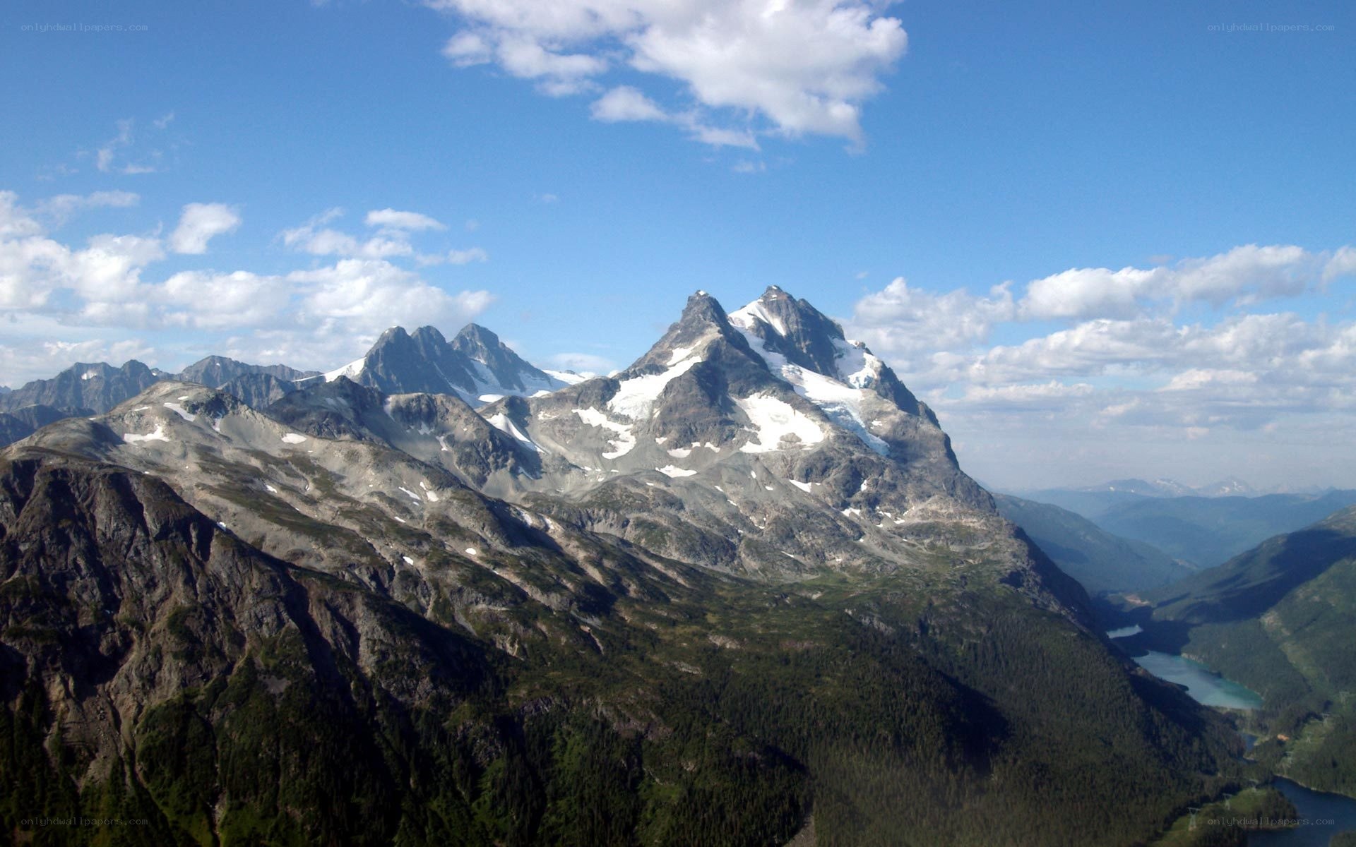 Snow-capped mountain peaks