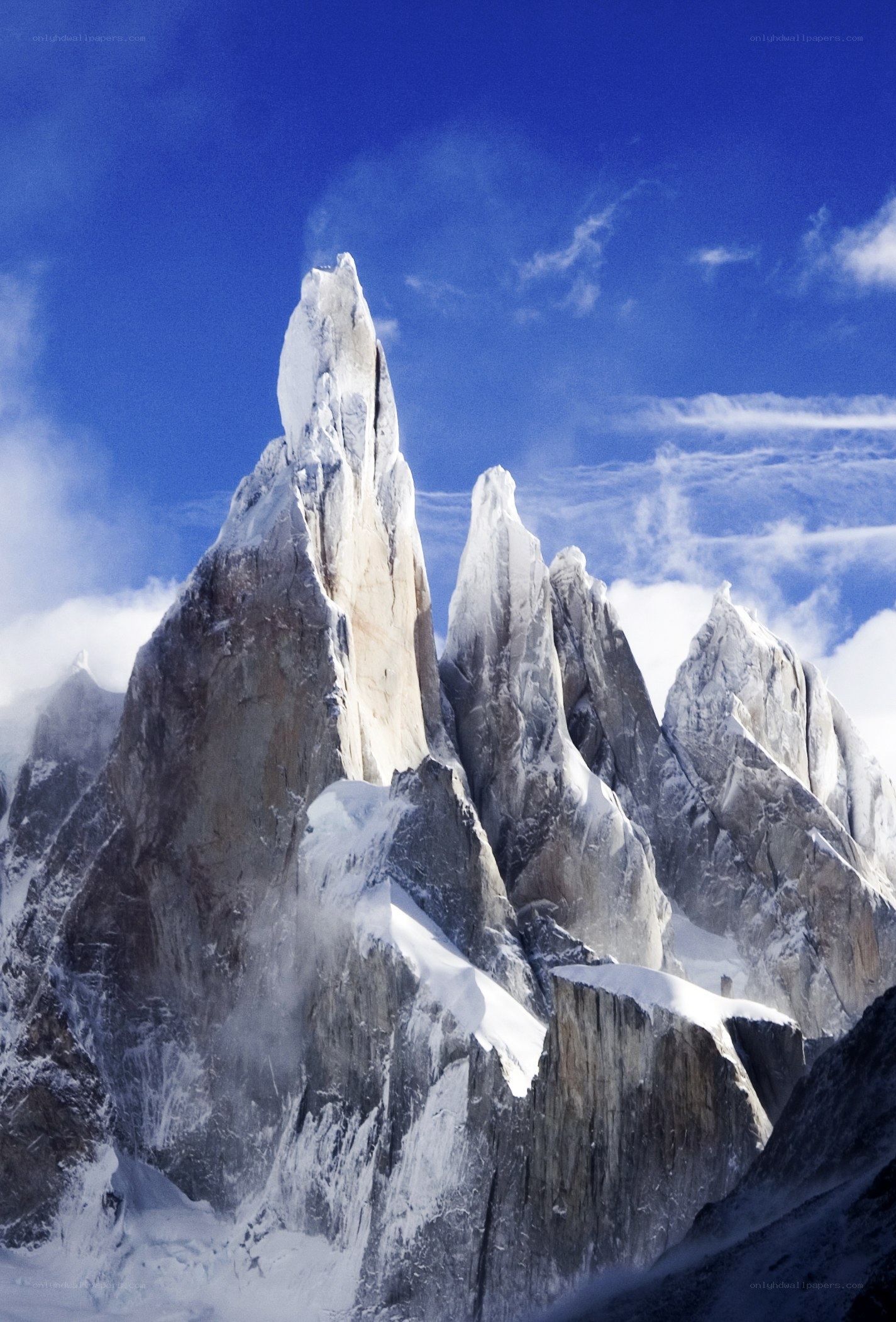 Snow-capped mountain peaks