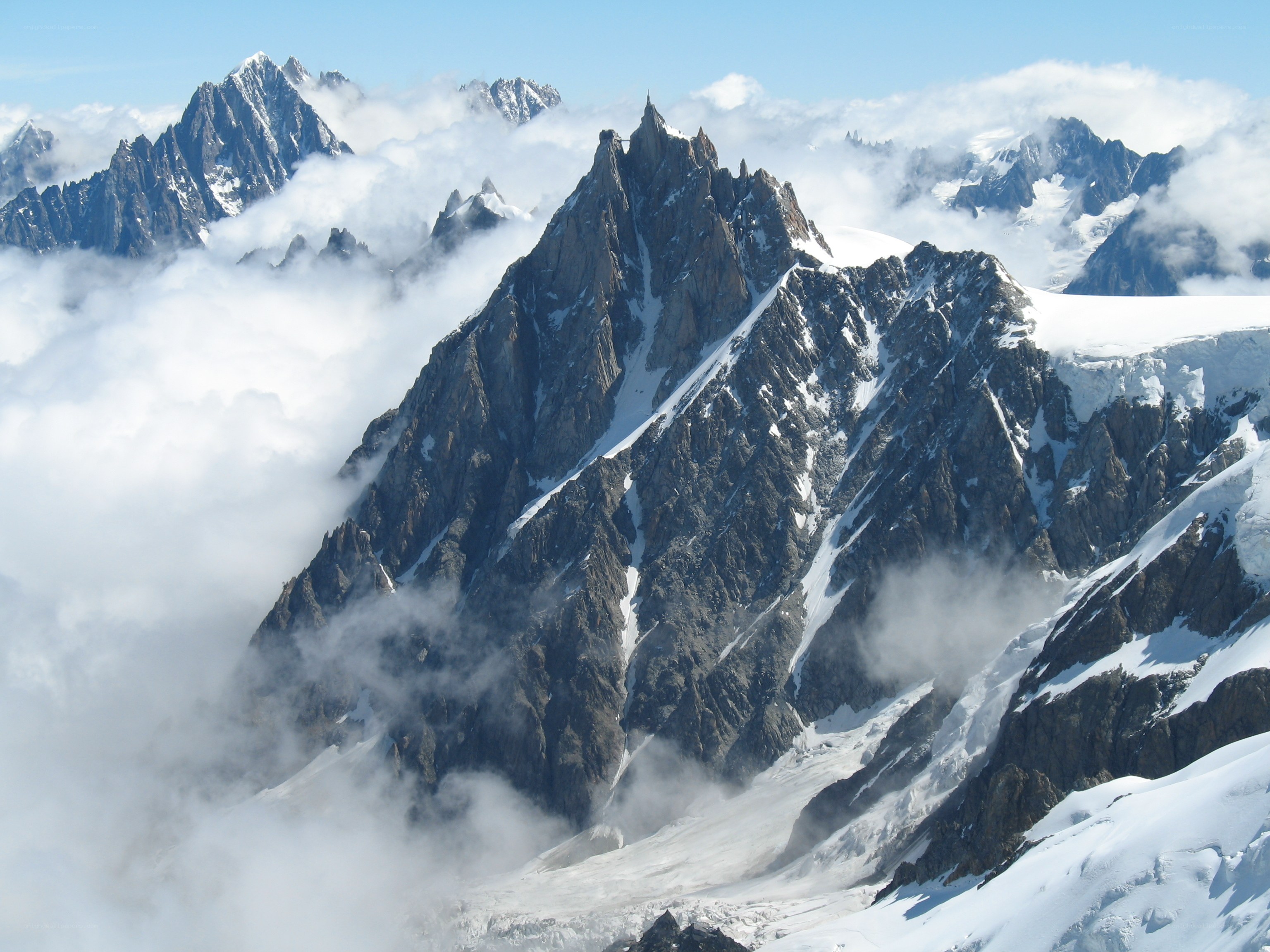 Snow-capped mountain peaks