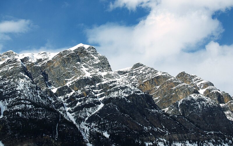 Snow-capped mountain peaks