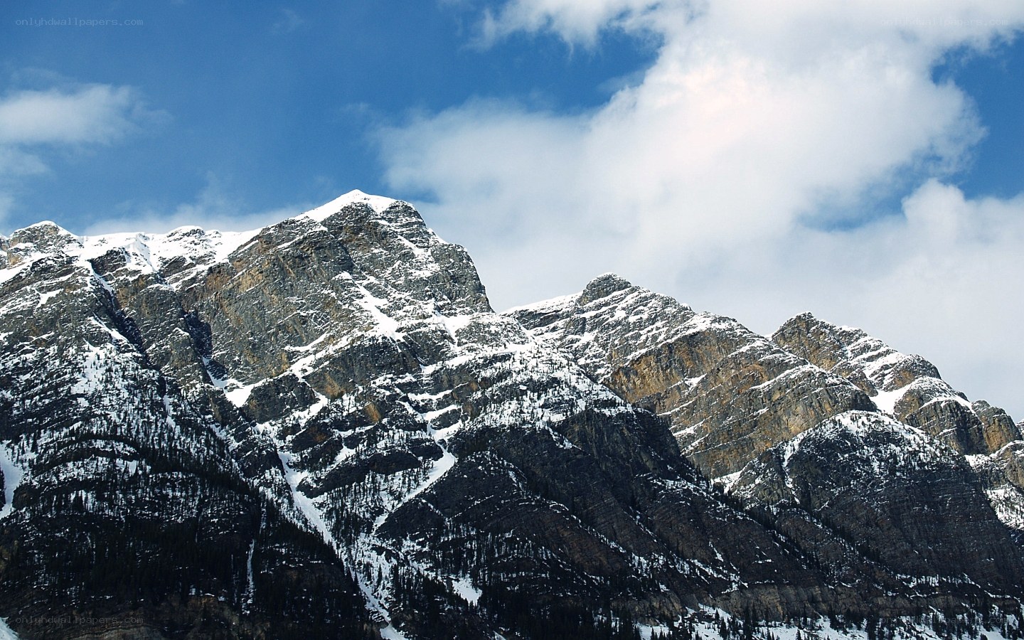 Snow-capped mountain peaks