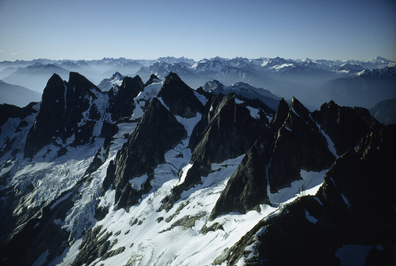 Snow-capped mountain peaks