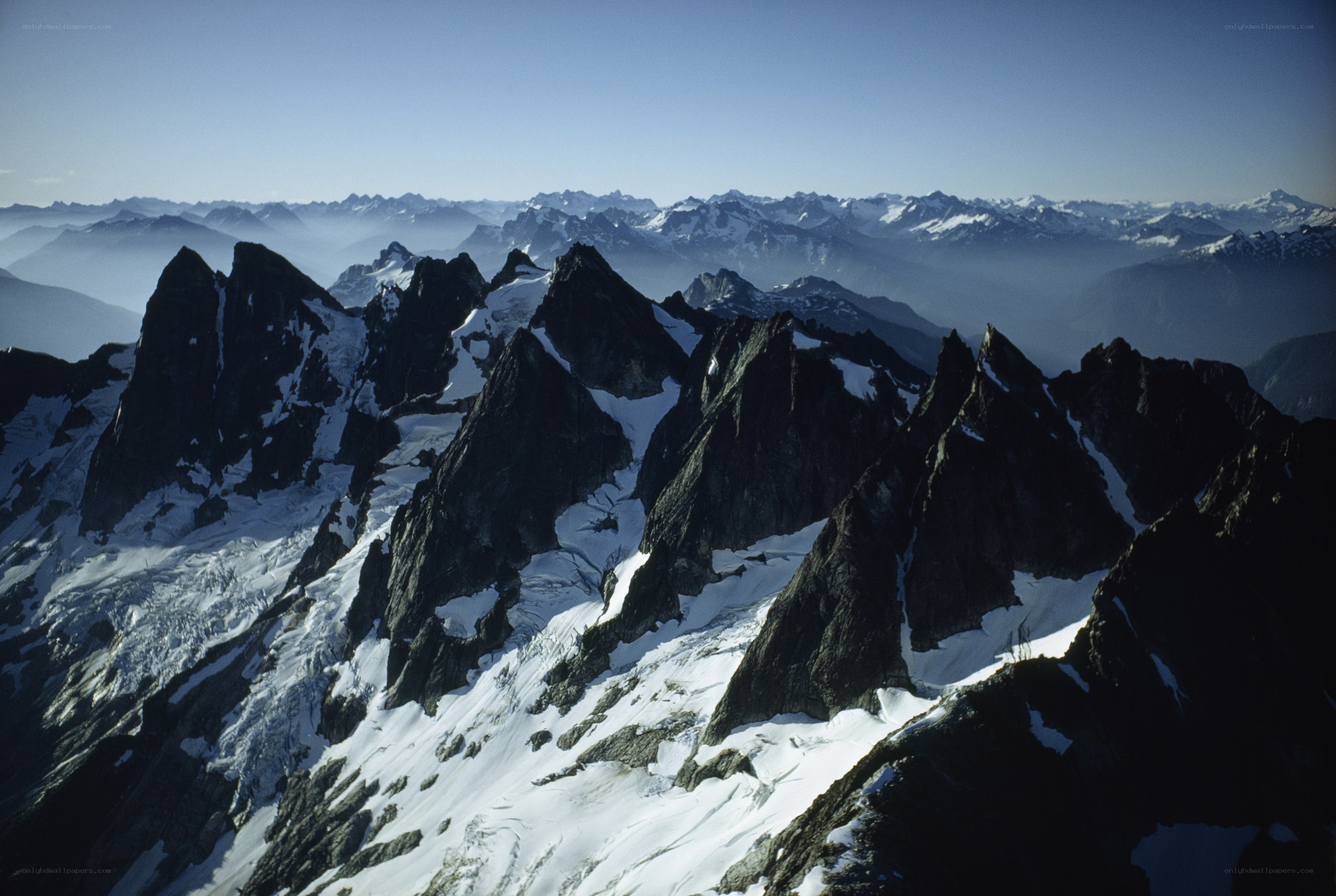Snow-capped mountain peaks