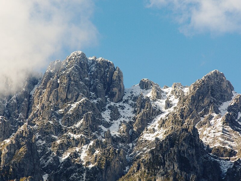 Snow-capped mountain peaks