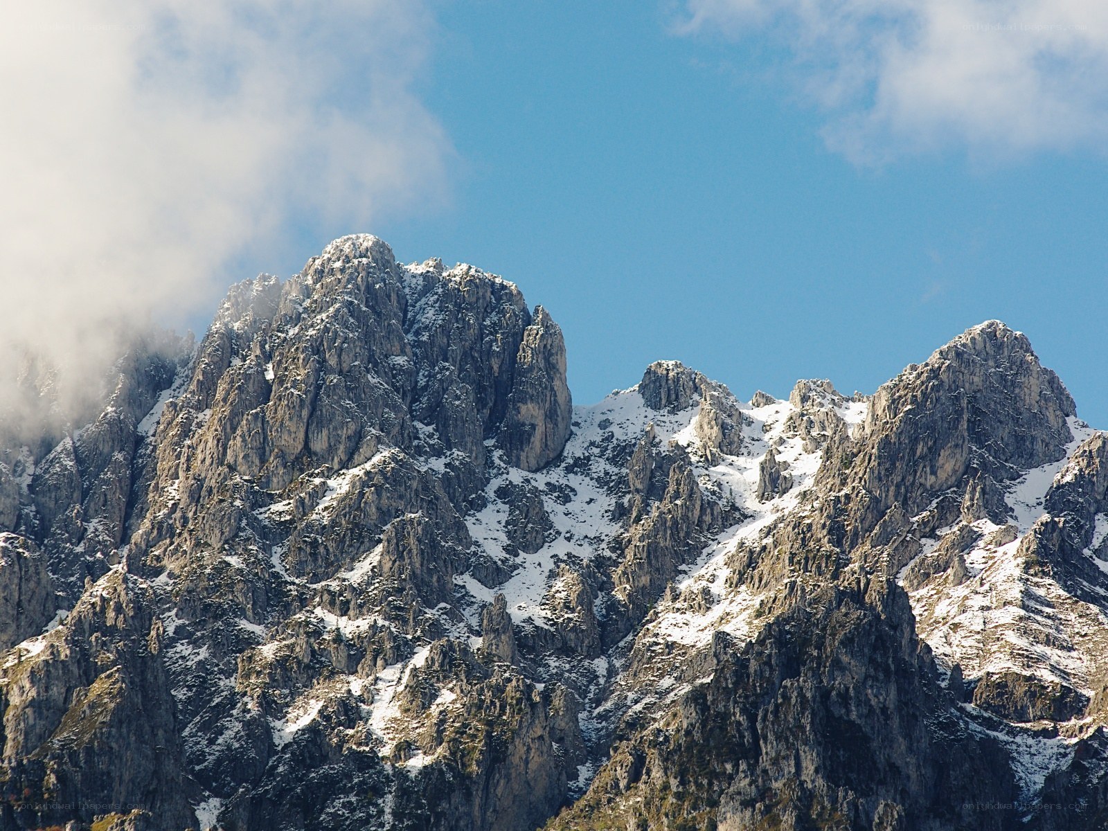 Snow-capped mountain peaks