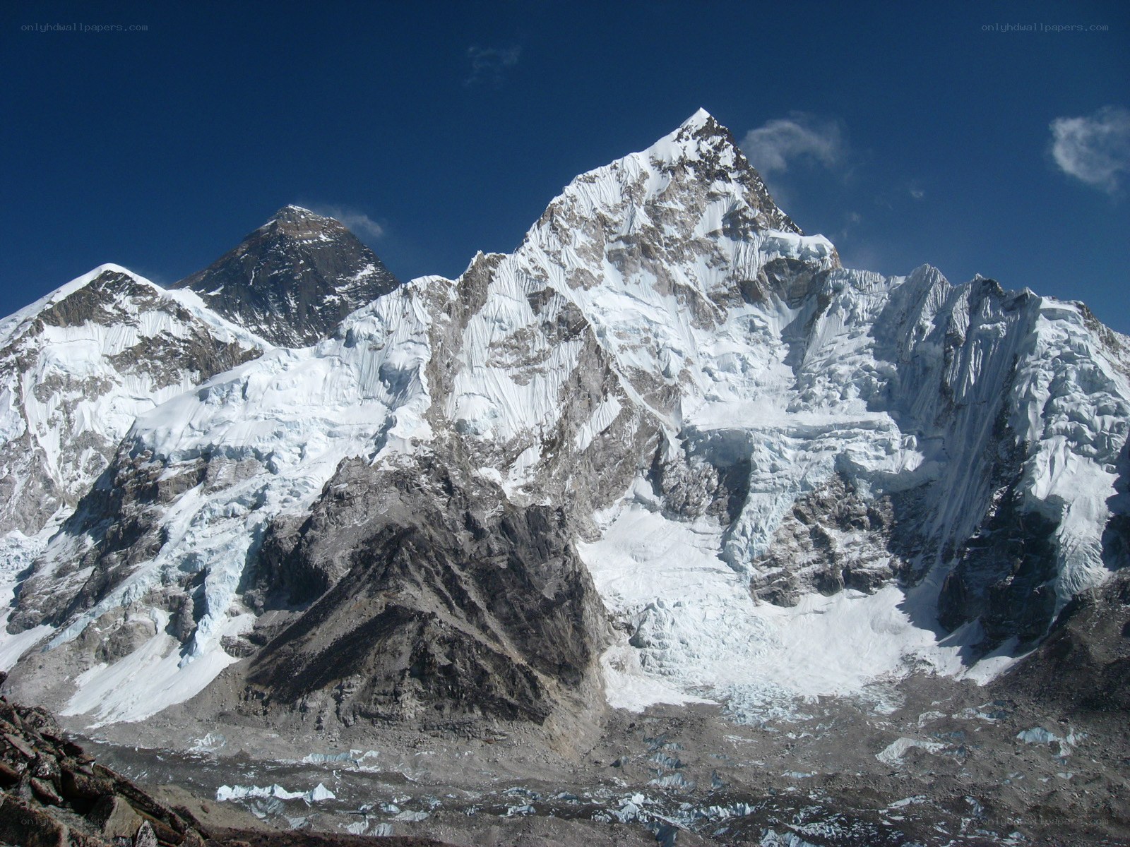 Snow-capped mountain peaks