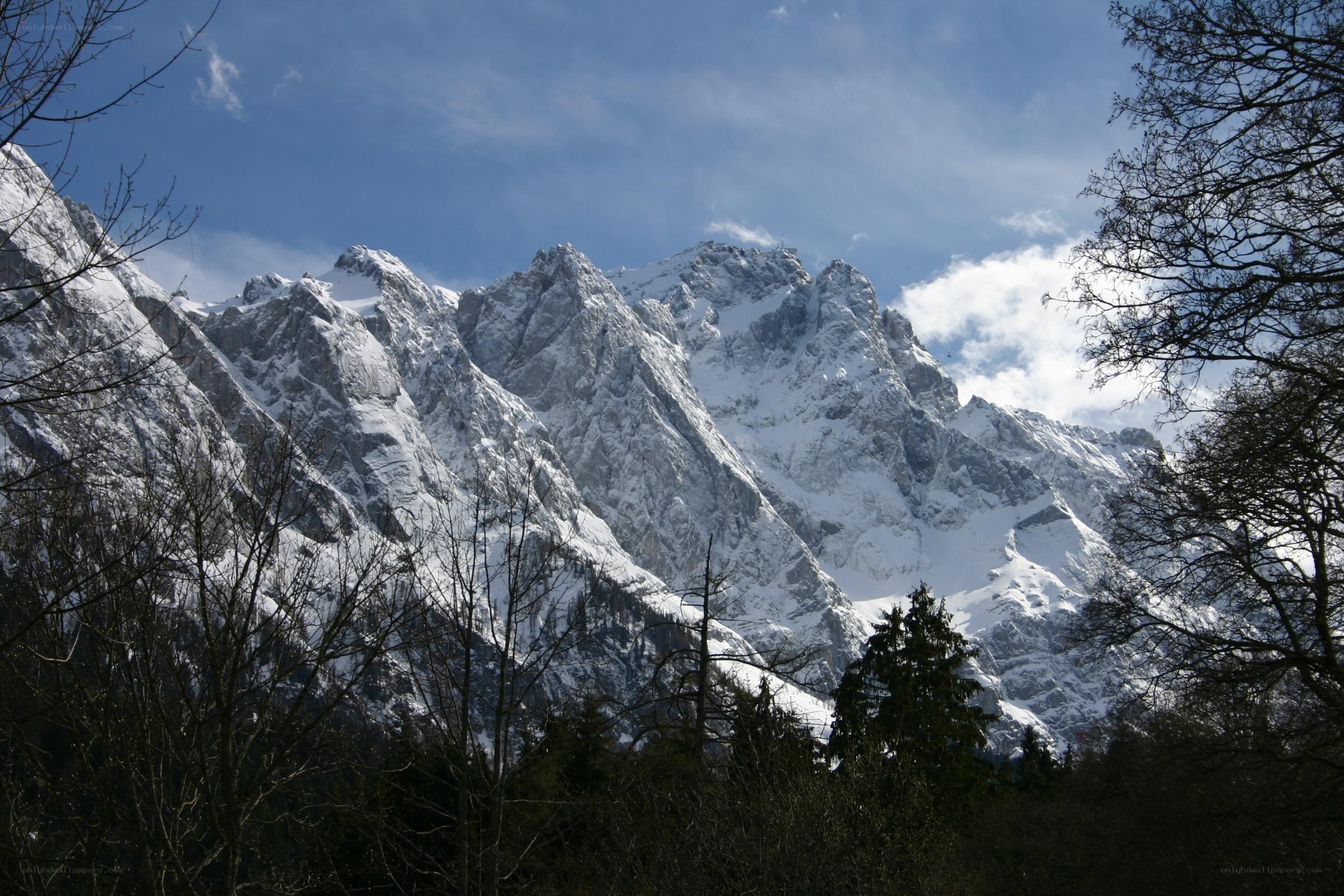 Snow-capped mountain peaks