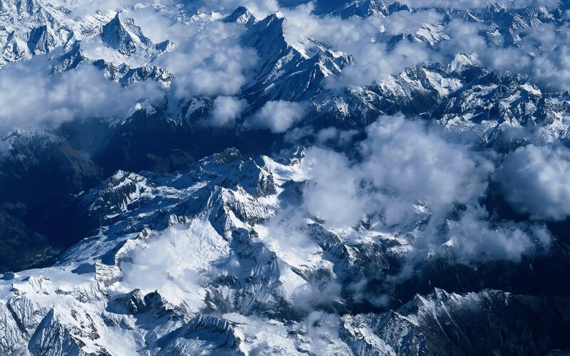 snow-capped mountain peaks
