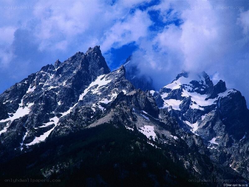 Snow-capped mountain peaks