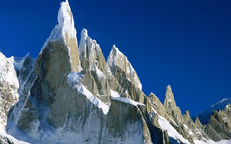 Snow-capped mountain peaks