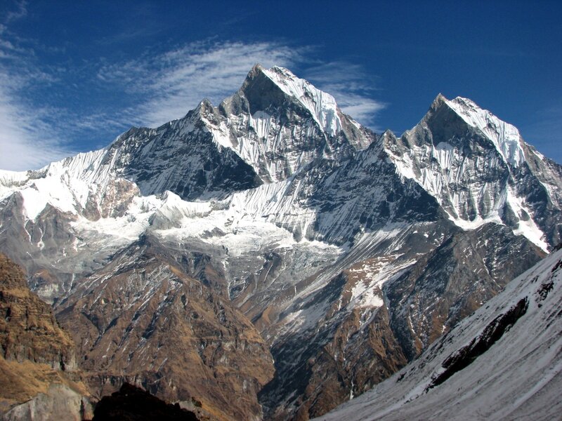 Snow-capped mountain peaks