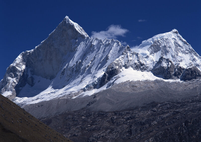 Snow-capped mountain peaks