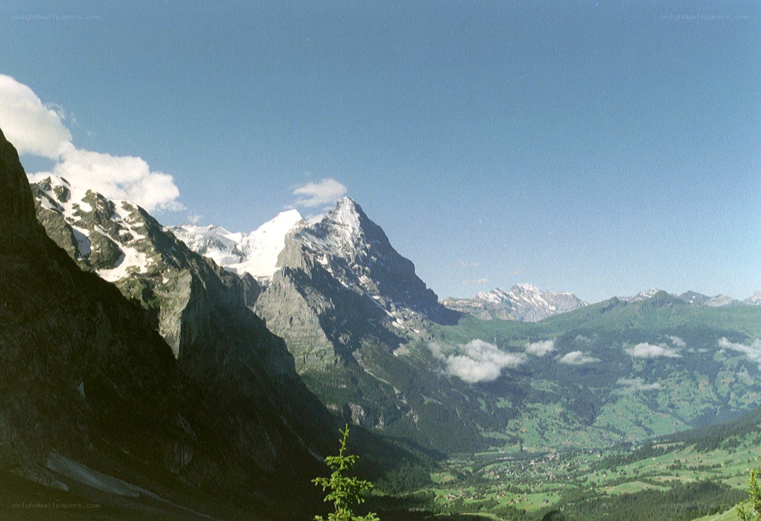 Snow-capped mountain peaks