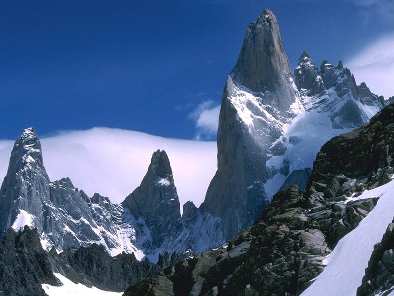 Snow-capped mountain peaks