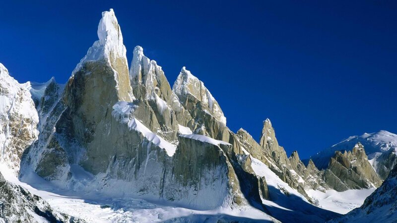 Snow-capped mountain peaks
