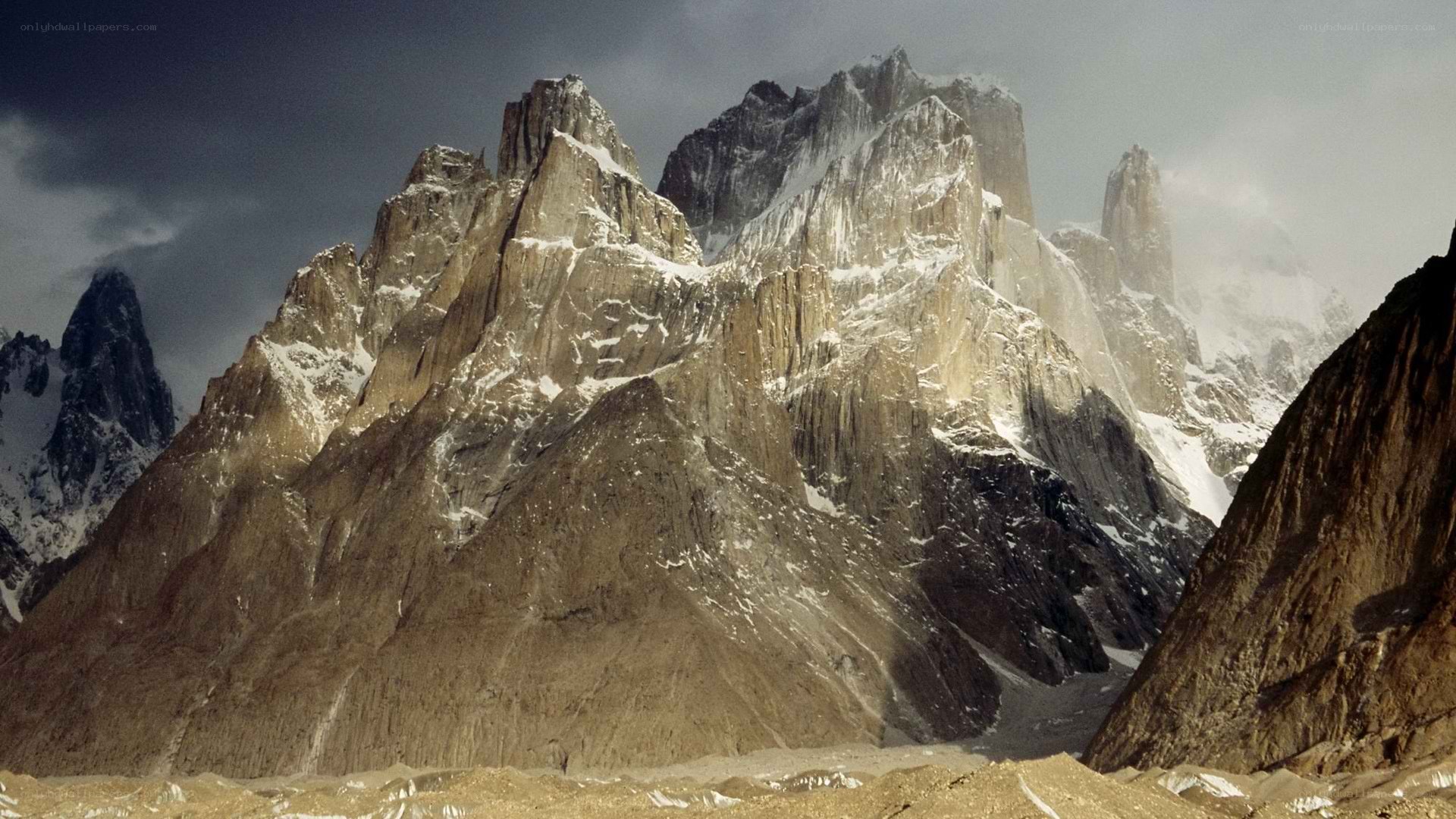 Snow-capped mountain peaks