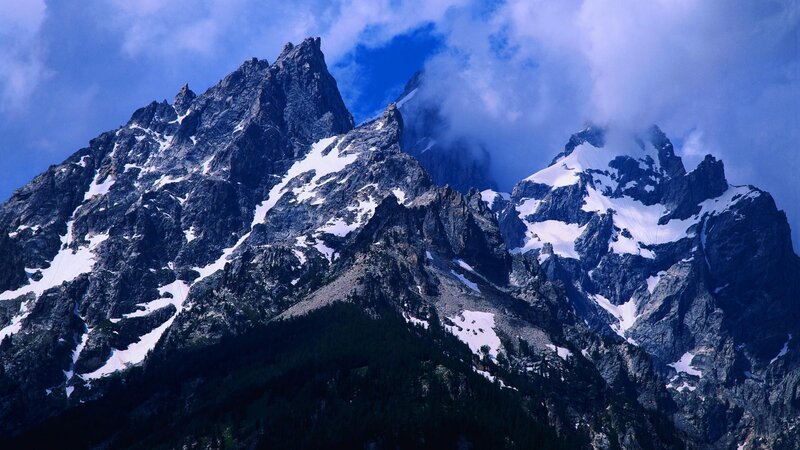 Snow-capped mountain peaks