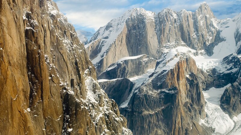 snow-capped mountain peaks