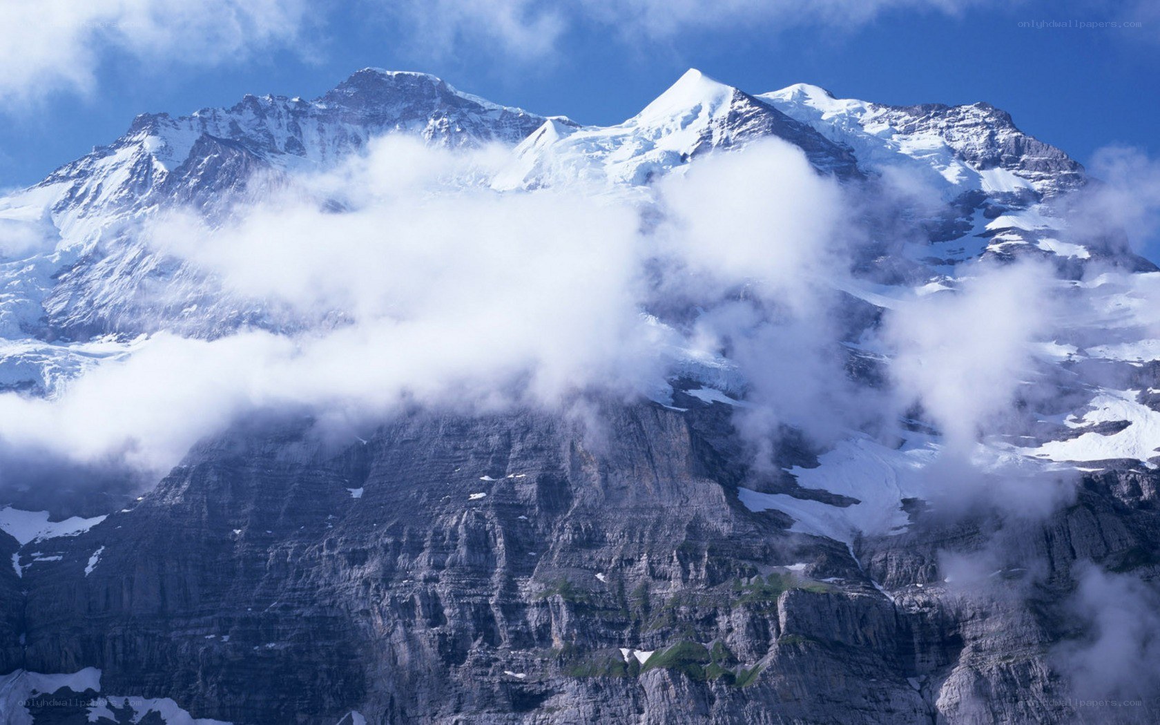 Snow-capped mountain peaks