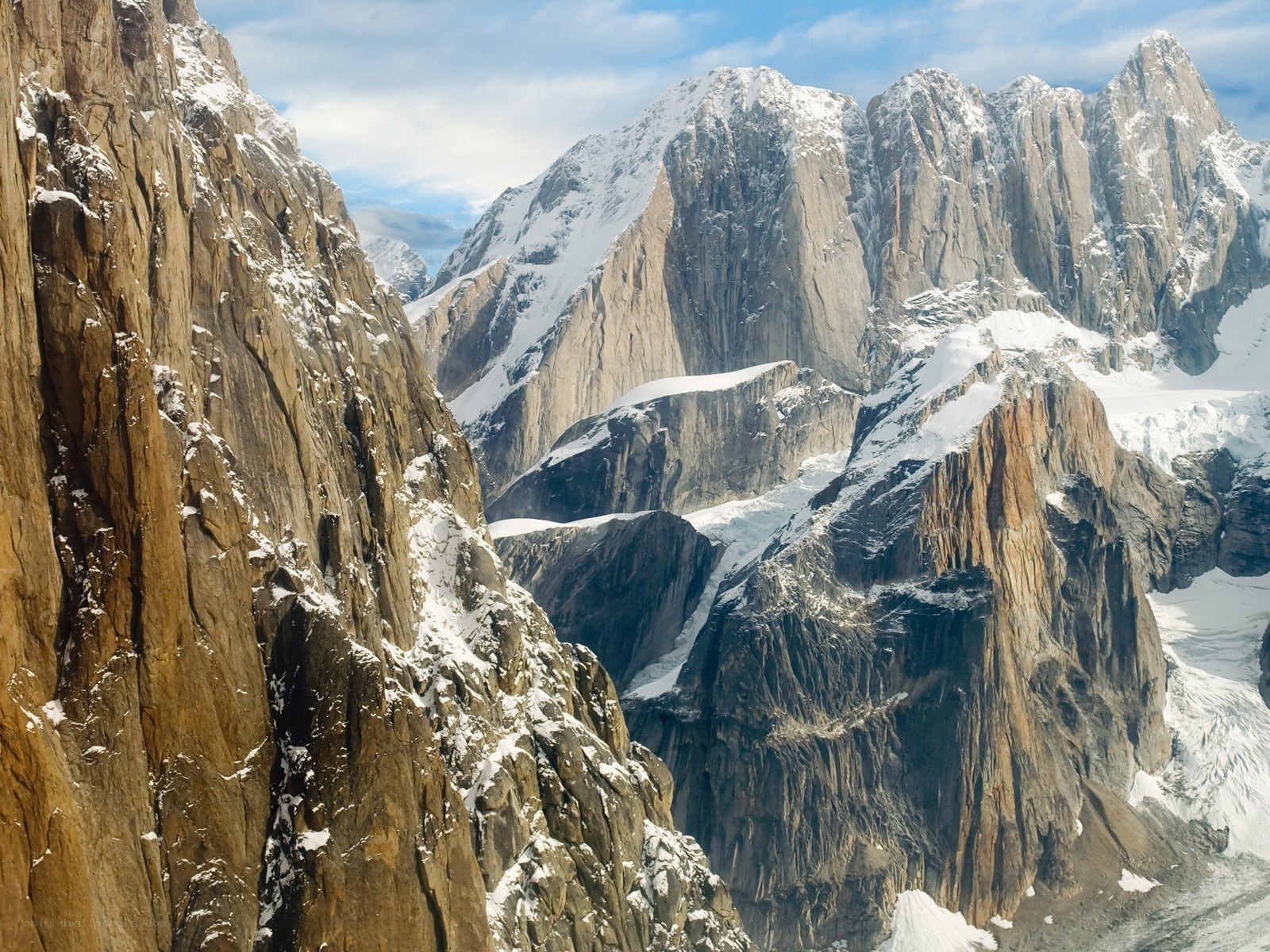 Snow-capped mountain peaks