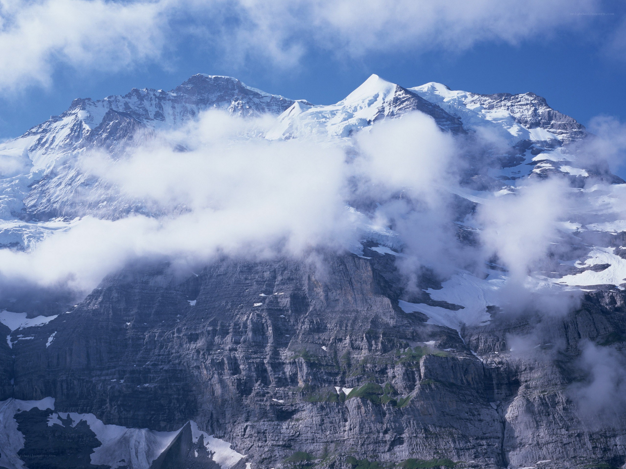 Snow-capped mountain peaks