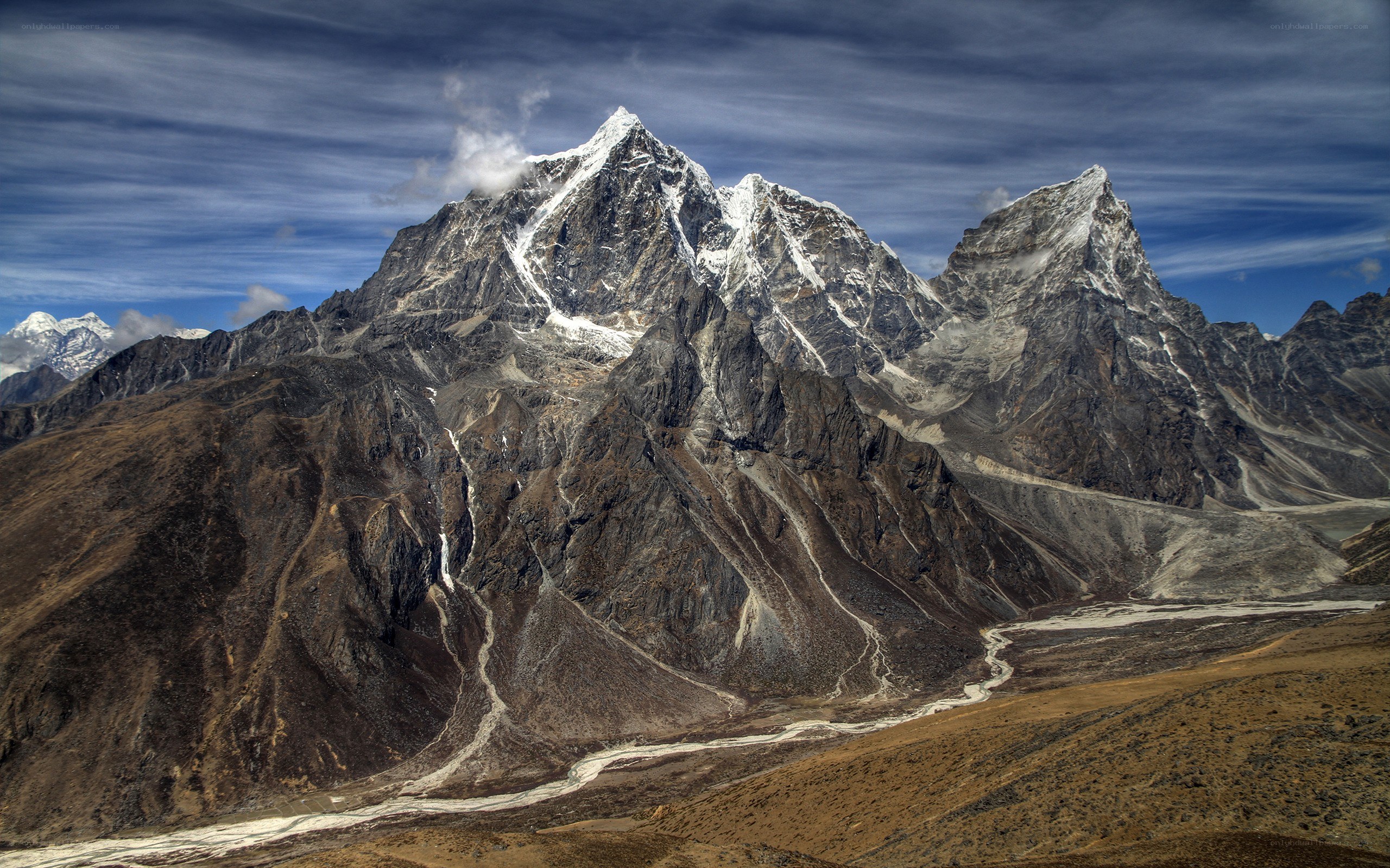 Snow-capped mountain peaks