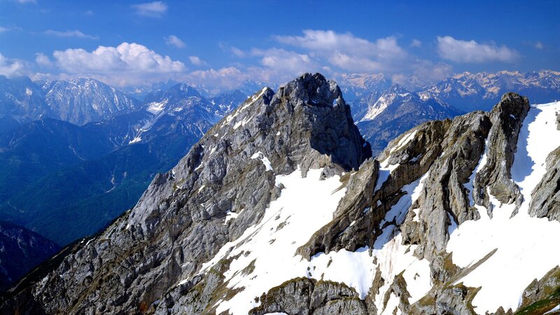 snow-capped mountain peaks