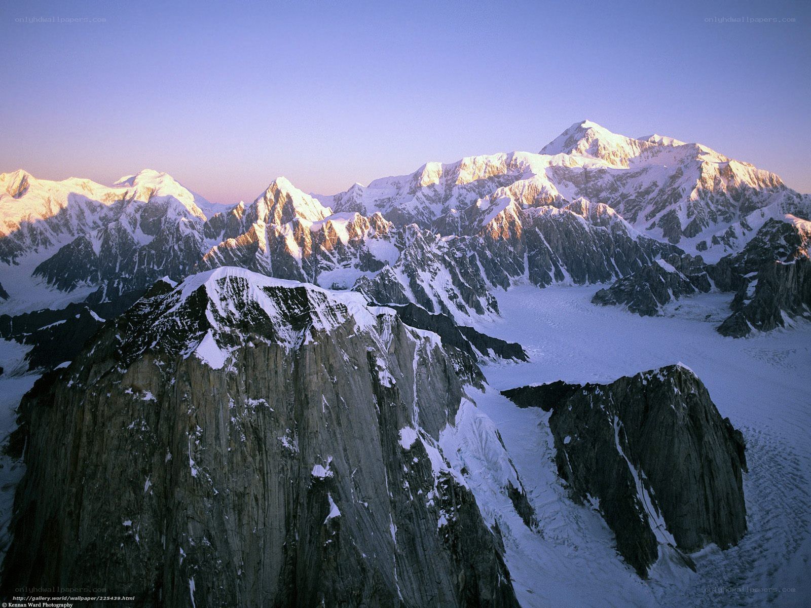 snow-capped mountain peaks at dawn