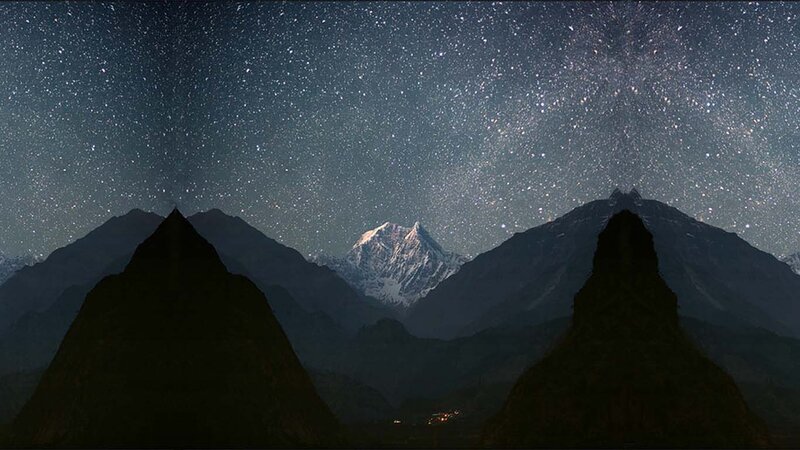 Snow-capped Mountain Peaks — Black