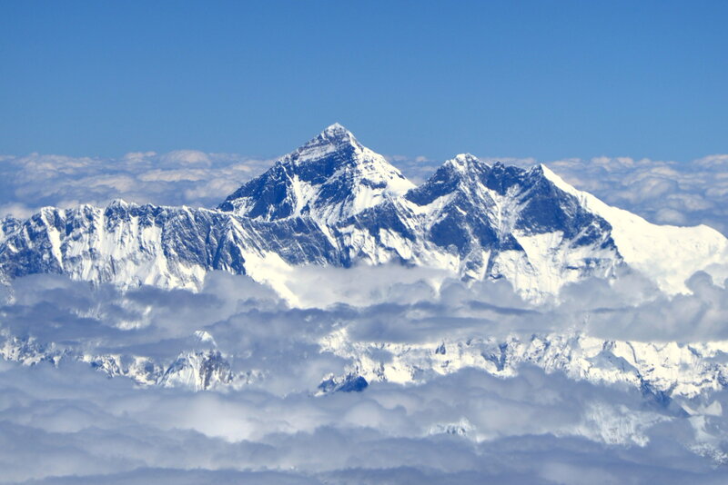 Snow-capped Mountain Peaks — Blue, Dramatic, Photograph, Clouds