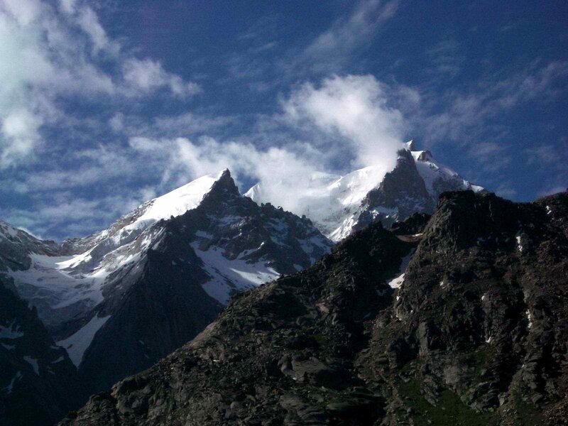 Snow-capped Mountain Peaks — Blue, Dramatic