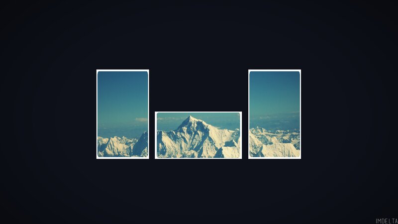 Snow-capped Mountain Peaks — Blue, Serene, Afternoon, Photograph, Mountains