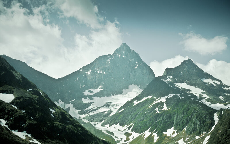 Snow-capped Mountain Peaks — Green