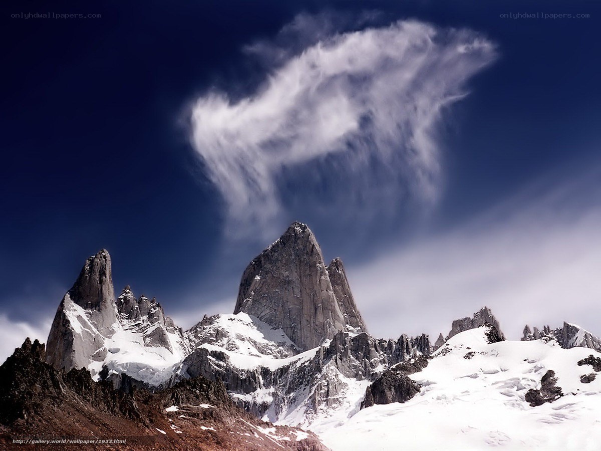 Snow-capped mountain peaks