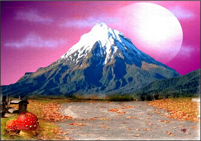 Snow-capped Mountain — Pink, Dreamy