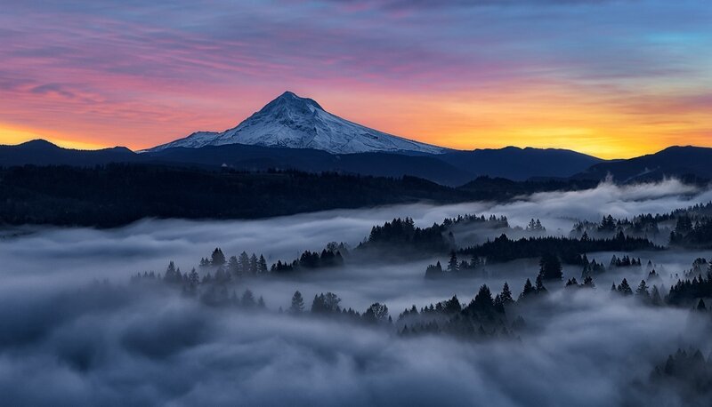 Snow-capped Mountain — Purple, Serene, Sunrise