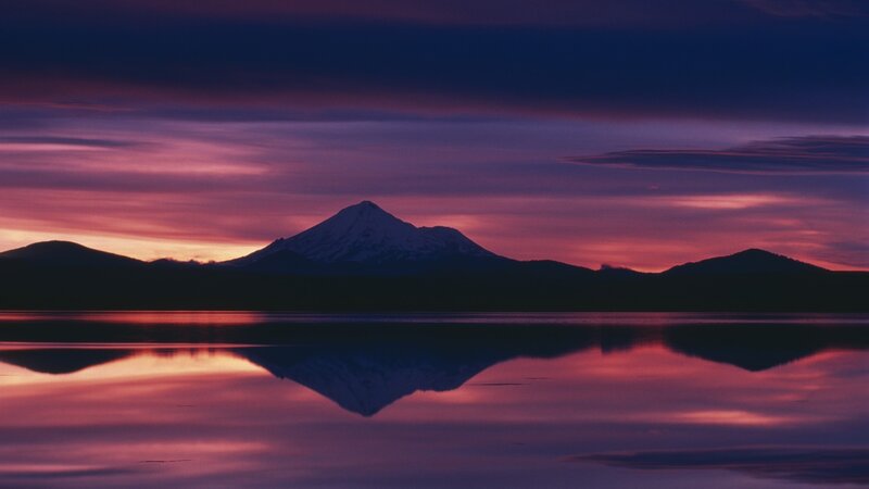 Snow-capped Mountain — Purple, Serene, Sunset