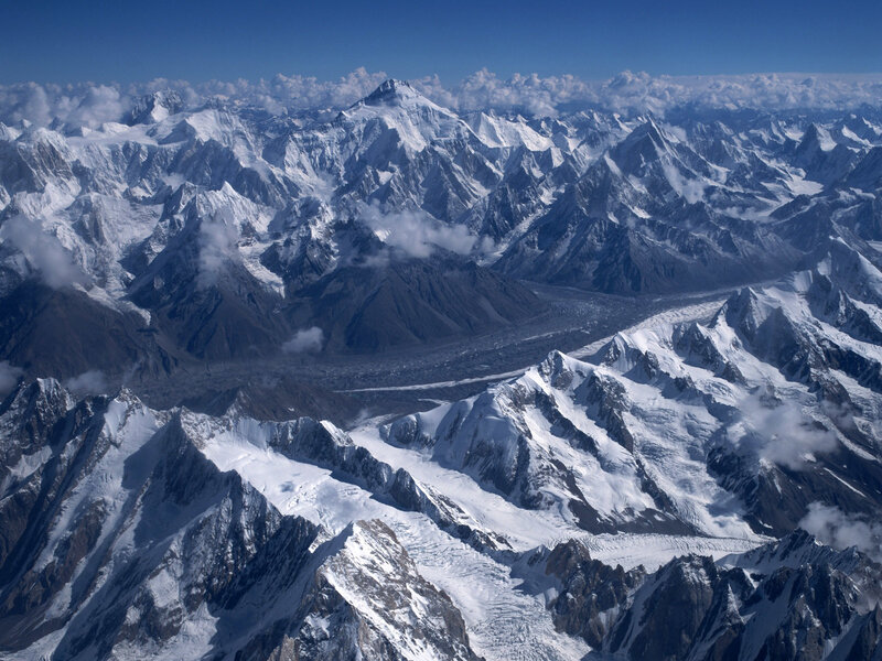 snow-capped mountain range