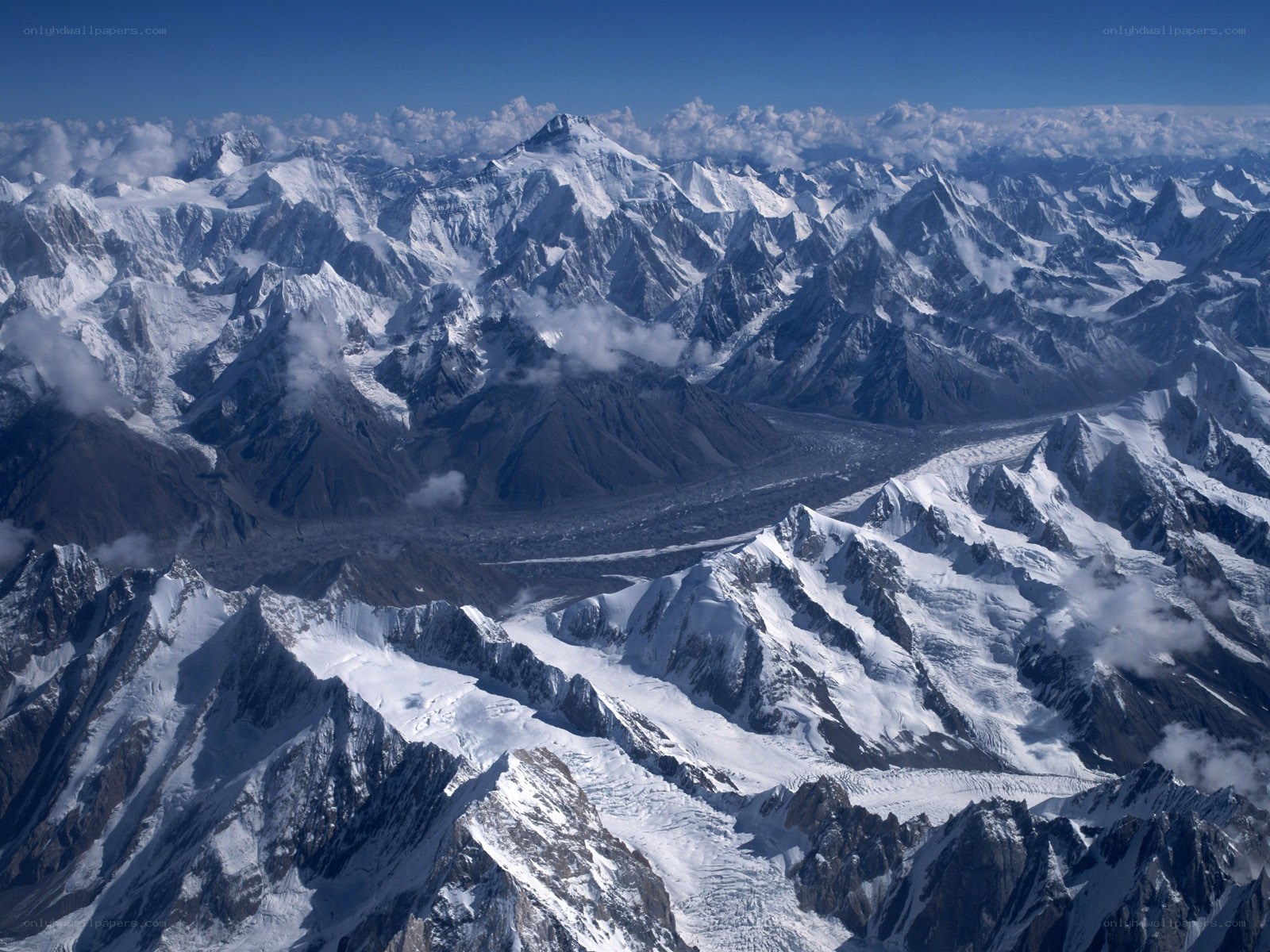 snow-capped mountain range
