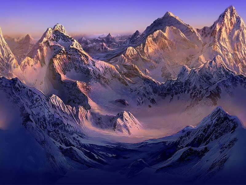 snow-capped mountain range