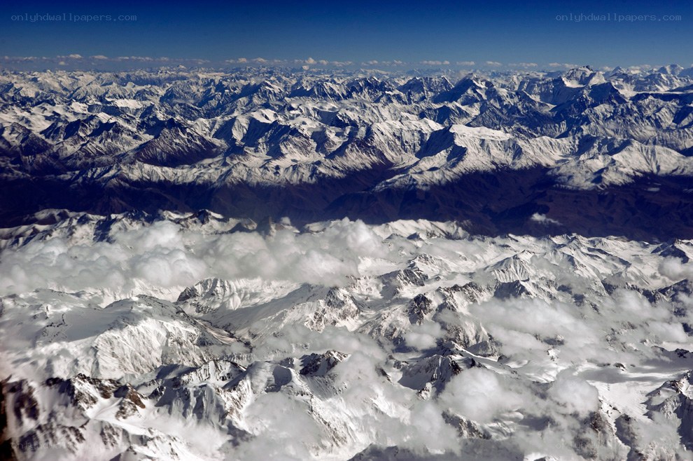 snow-capped mountain range