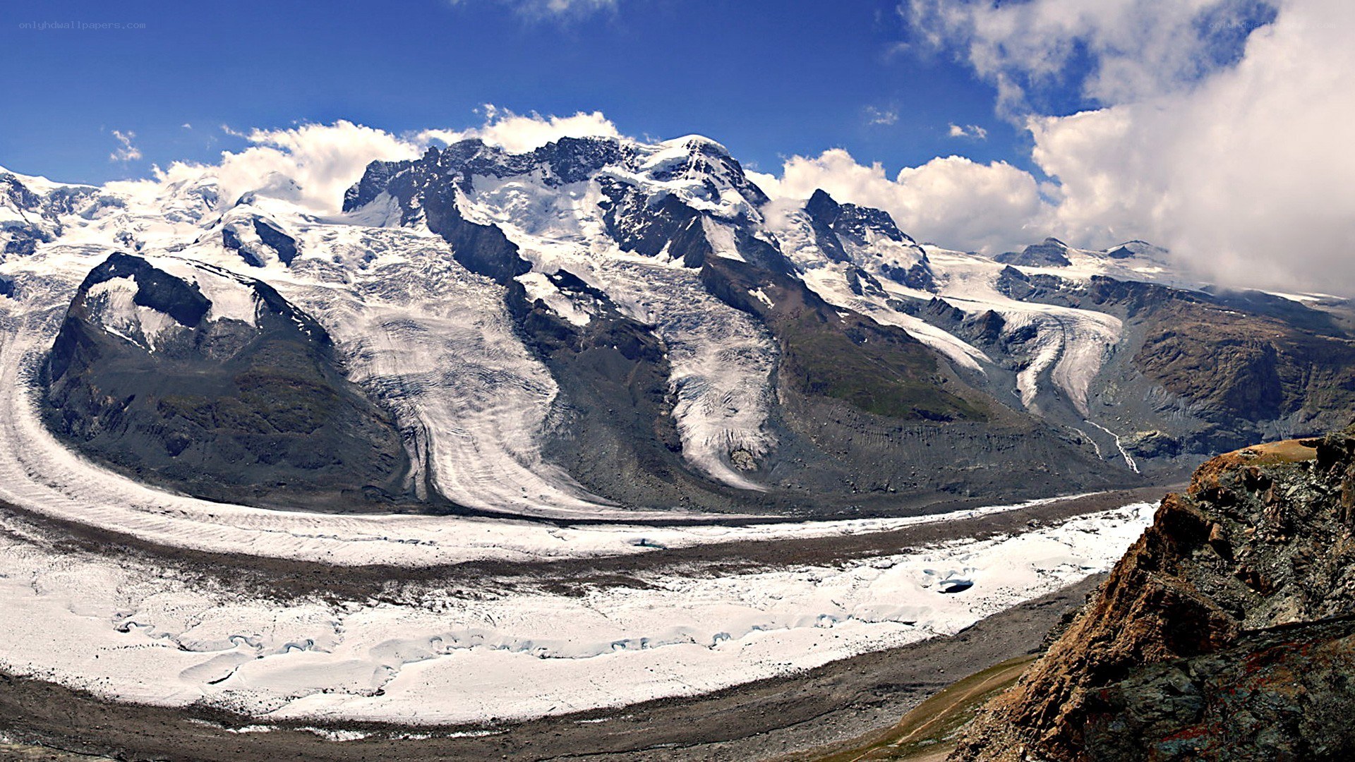 snow-capped mountain range