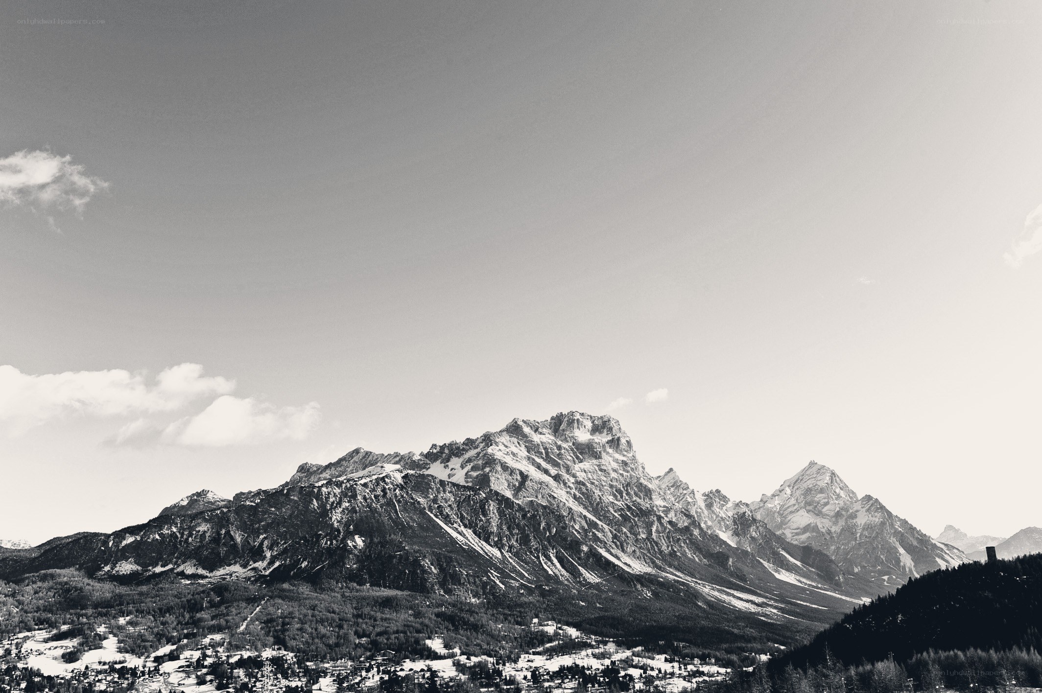 Snow-capped mountain range