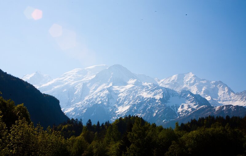 Snow-capped mountain range