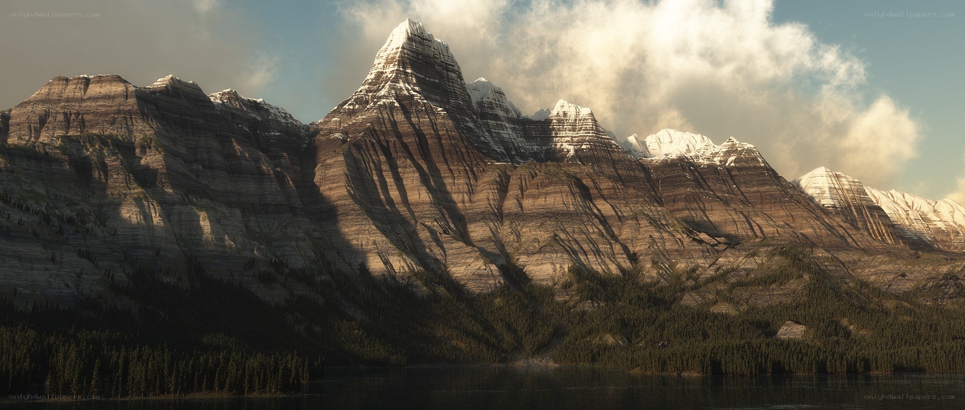 snow-capped mountain range