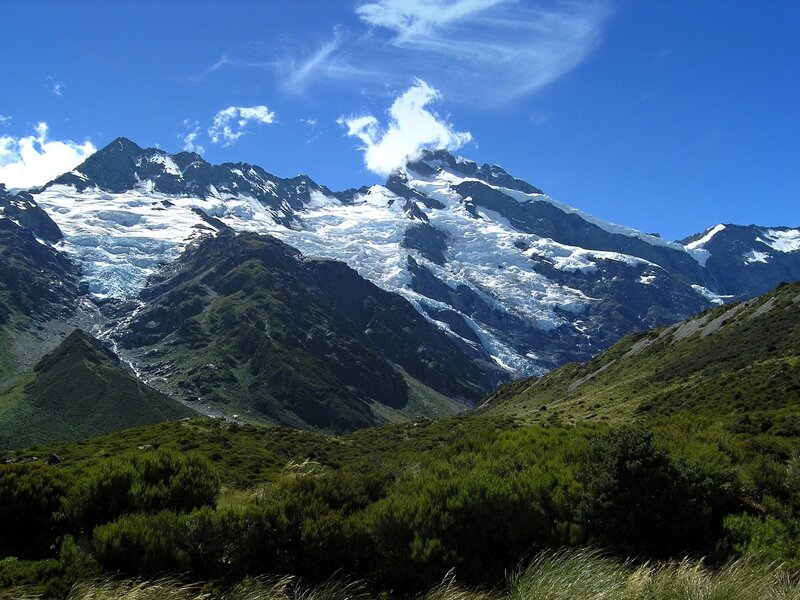 snow-capped mountain range