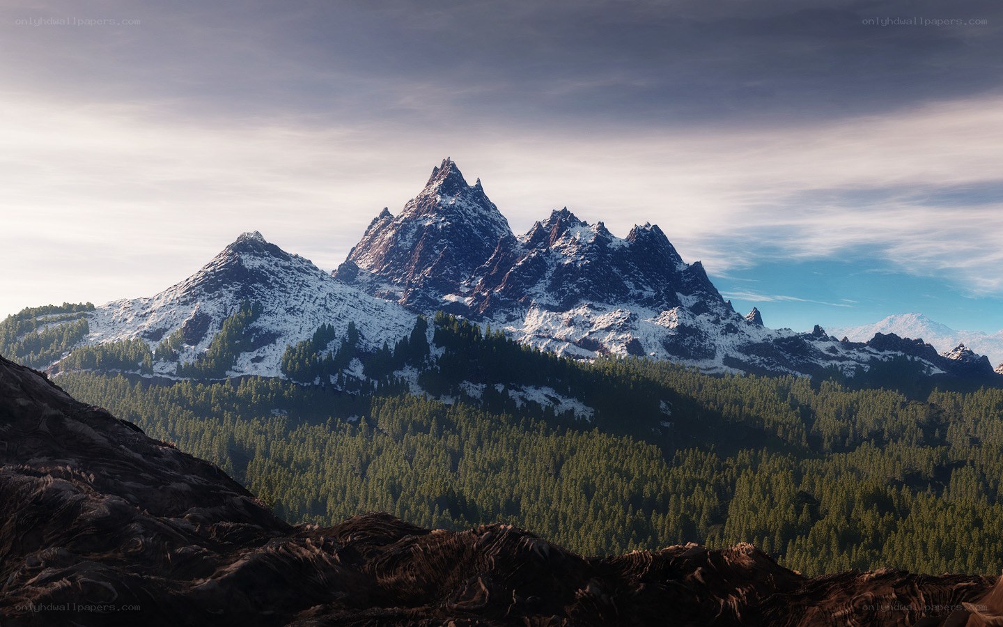 snow-capped mountain range